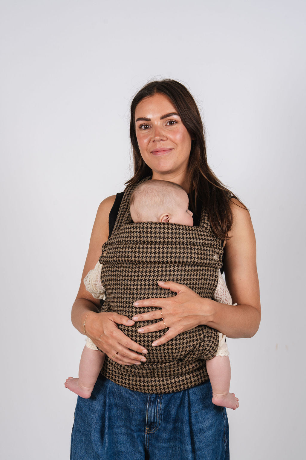 Draagzak baby - Houndstooth Brown
