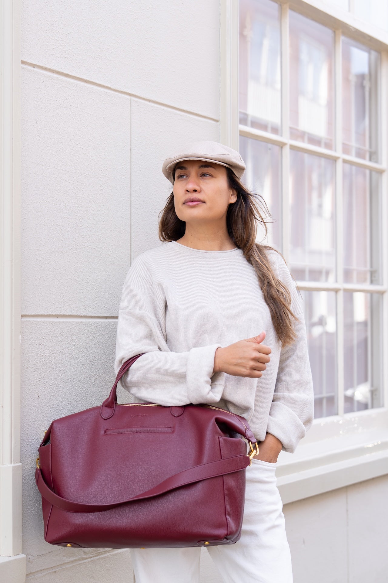 Luiertas - Leather Burgundy