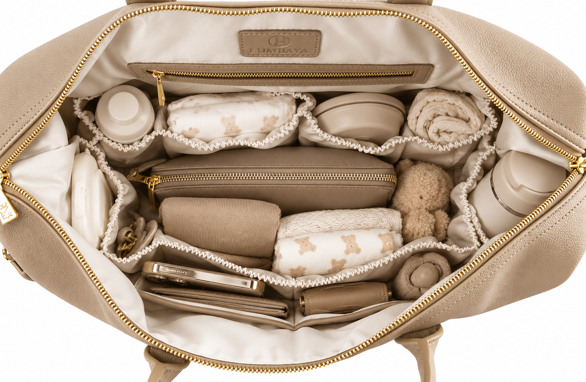 Wickeltasche - Leather Beige