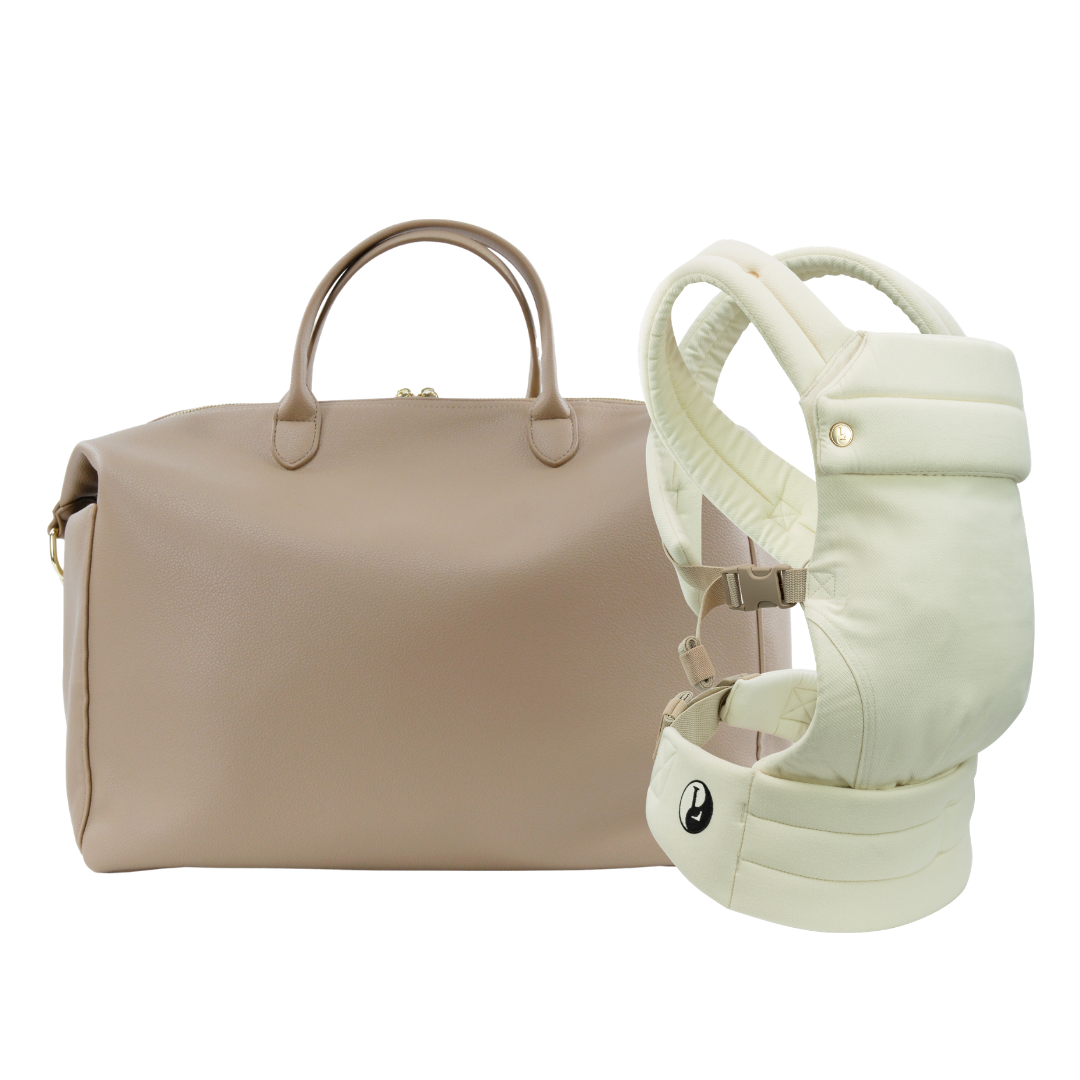 Baby Essentials Bundle Beige | Baby Carrier + Diaper Bag 