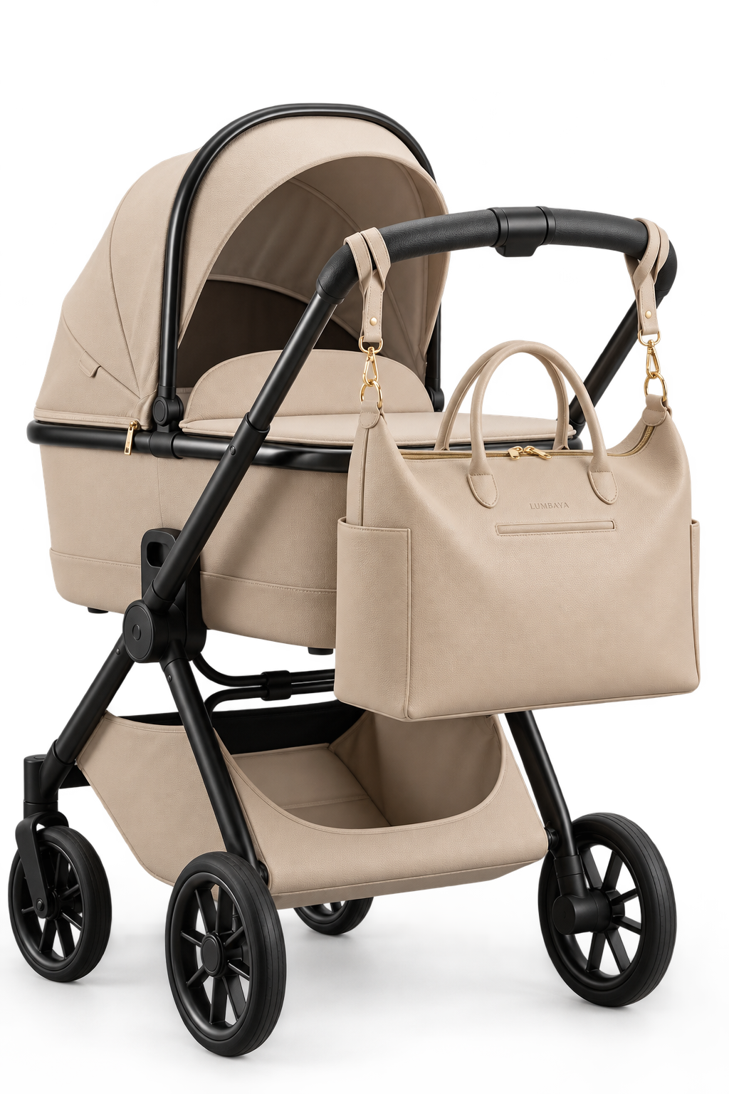 Diaper Bag - Leather Beige